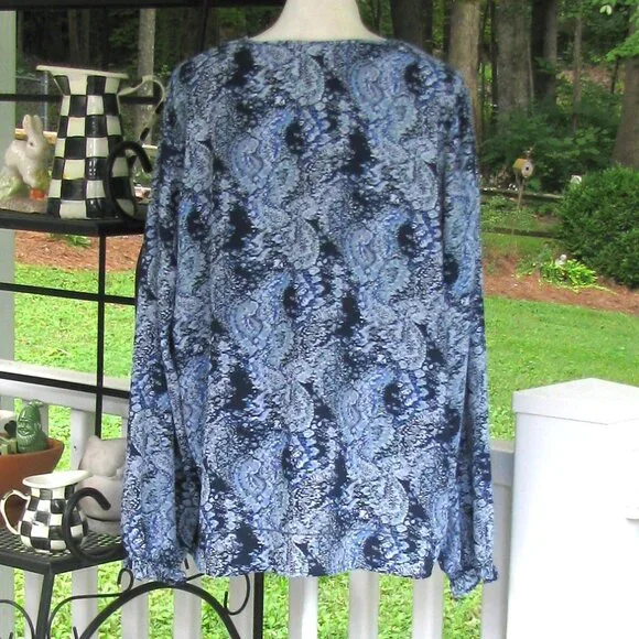 JOIE long sleeve tassel peasant top shirt blouse polyester soft luxury style - Picture 6 of 9